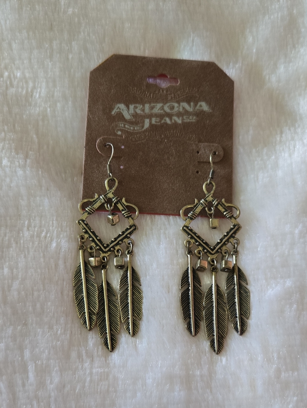 Arizona Jean Company Gold Feather Charm Earrings